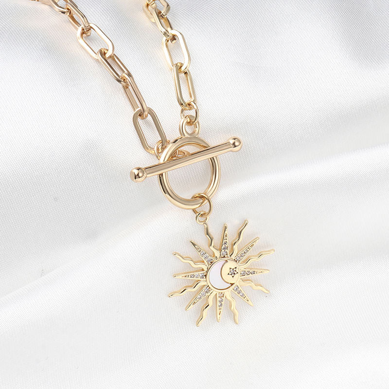 Celestial Sun, Moon & Stars 18K Gold Plated Necklace