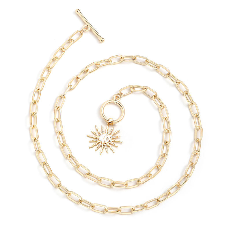 Celestial Sun, Moon & Stars 18K Gold Plated Necklace