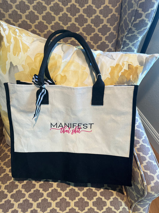 Manifest That Shit Zippered Tote Bag