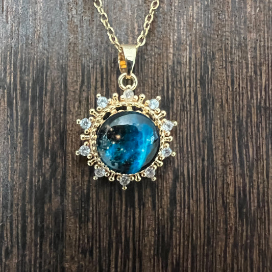 Celestial Galaxy 18K Gold Plated Pendant