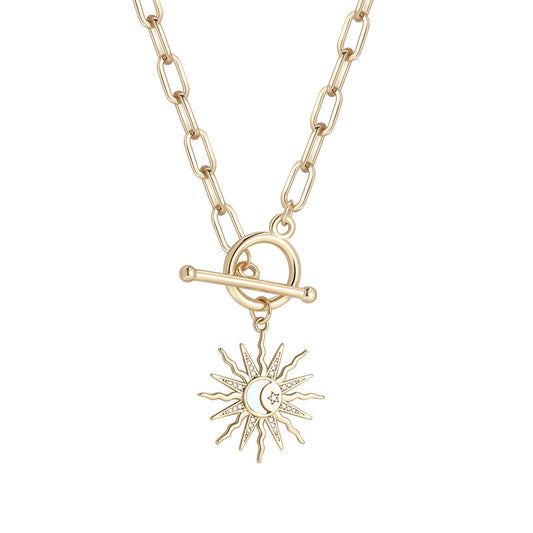 Celestial Sun, Moon & Stars 18K Gold Plated Necklace